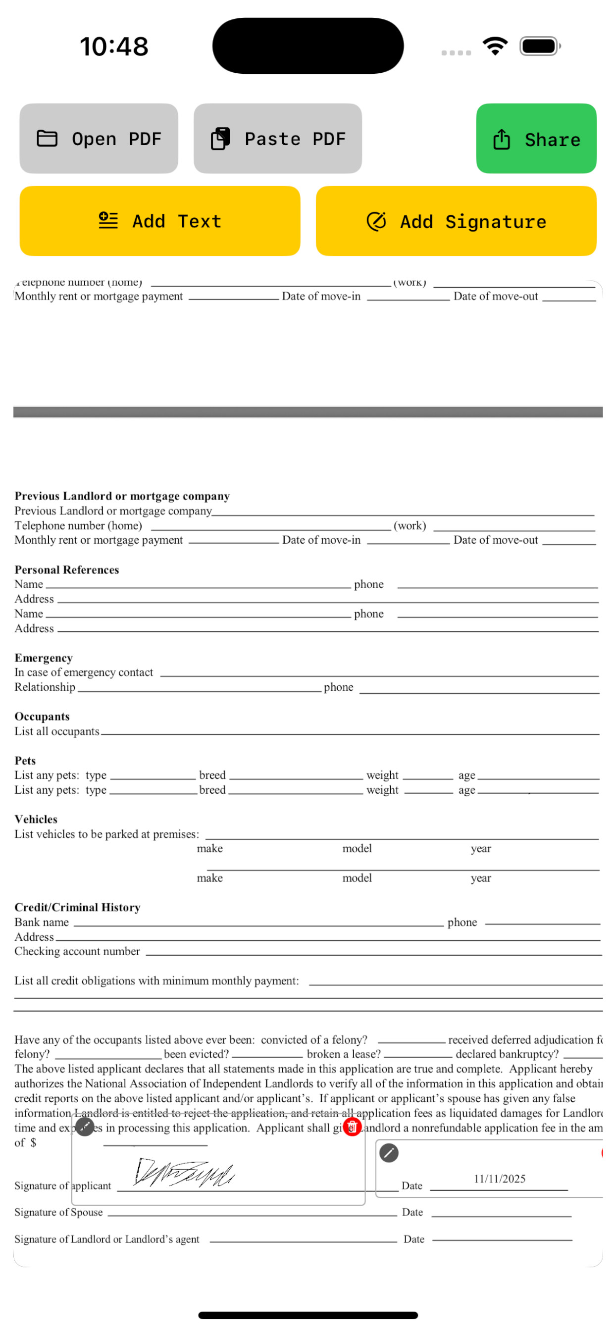 Quick Sign & Fill app preview